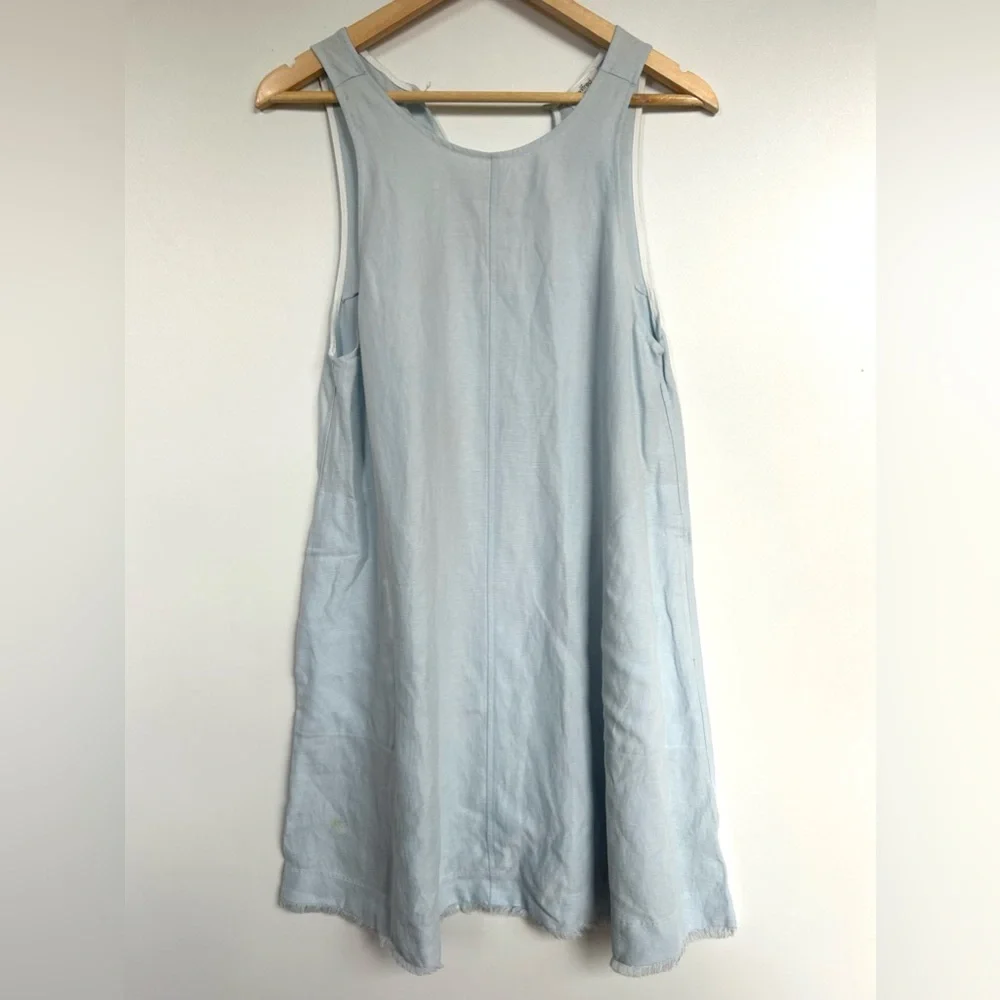 Wilfred white linen sleeveless trompette shift dress light blue - Picture 2 of 9
